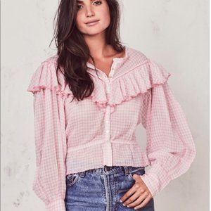 LoveShackFancy Susanne Plaid Ruffle Top